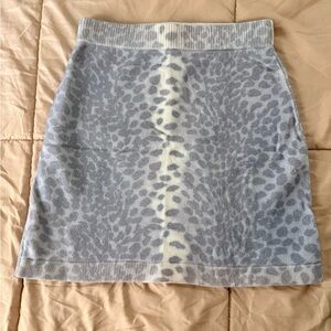 Kenzo Gray and Cream Leopard Print Pencil Skirt